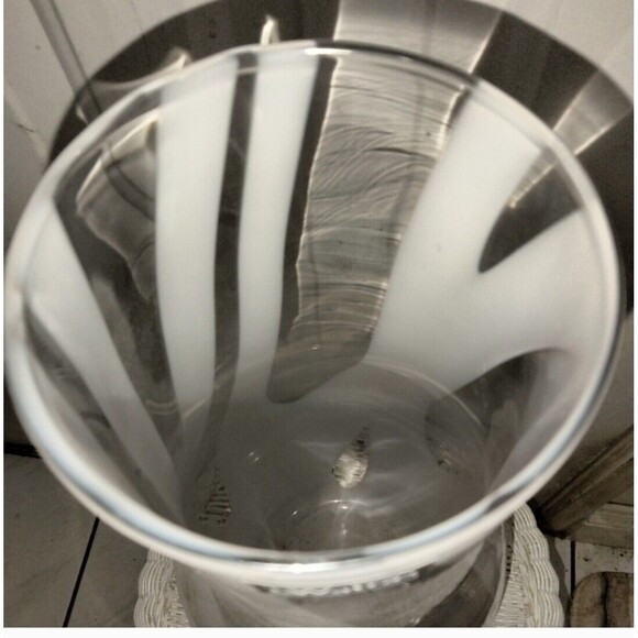 Watra Alicjaglass White Vase Handmade In Poland 11” Tall Art Glass Hand Crafted - Picture 2 of 4